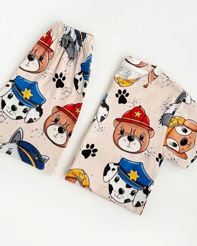 تیشرت شلوارک راحتی طرح paw patrol  مناسب ۱/۵ تا ۸ سال
