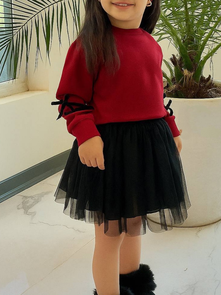 کراپ دامن دخترانه مدل قلب مناسب ۲ تا ۱۰ سال