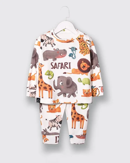 ست بلوز شلوار راحتی بچگانه طرح safari مناسب ۱٫۵ تا ۴ سال
